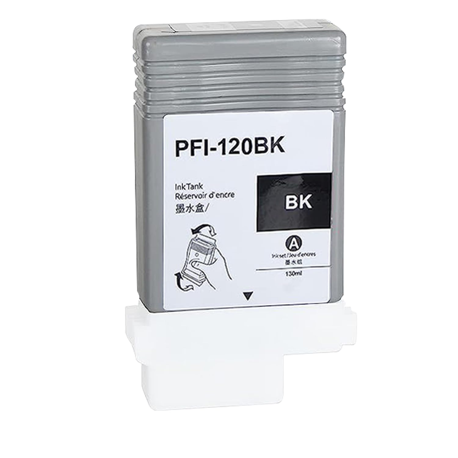 PFI-120 Ink Cartridge Pigment PFI120 Ink Tank Cartridge Black 130ml Compatible with Canon PFI-120 PFI-120BK PFI120BK for imagePROGRAF IPF TM-200 TM-205 TM-300 TM-305