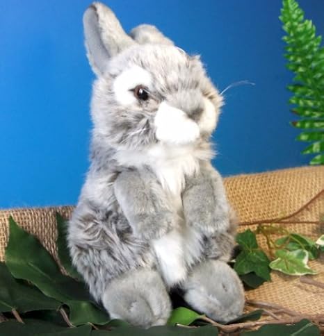 Uni-Toys Hase Kaninchen grau 9' Schmusetier Plueschtier Kuscheltier Bunny