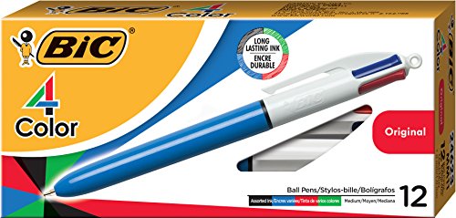 Bic 4-color ballpoint pen, medium point (1.0mm), assorted inks, 1…