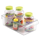 mDesign Storage Bin Organizer for Vitamins, Medicine, Medical, Dental Supplies - Medium, Clear