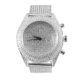 Maxx White Classy Hip Hop Lab Diamond Watch King Bling Pave Set Iced Band