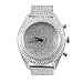 Maxx White Classy Hip Hop Lab Diamond Watch King Bling Pave Set Iced Band