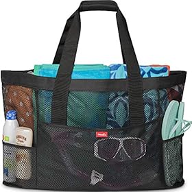 OdyseaCo Mesh Beach Bag -Durable, Waterproof & Sandproof Large Beach Tote Bag with Pockets - Mesh Beach Tote Bag & Pool… 51k7DH0KSQL. SS280