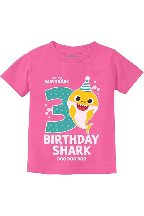 3rd Birthday Baby Shark Shirt 3 Year Old Birthday Boy Girl Toddler Kids T-Shirt