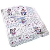Bucilla Stamped Cross Stitch Crib Cover Kit, 34 by 43-Inch, 45386 Baseball Buddies