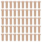 uxcell 200Pcs Copper Solid Rivets, 5/64" x