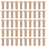 uxcell 200Pcs Copper Solid Rivets, 5/64" x