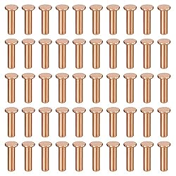 uxcell 200Pcs Copper Solid Rivets, 5/64" x