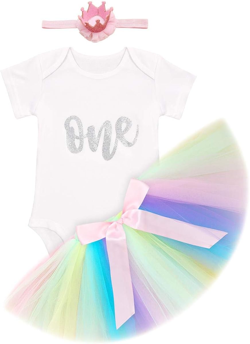 Ttyaovo Bebe Fille 1er Anniversaire 3pcs Ensembles Avec Bandeau Licorne Et Barboteuse Et Jupes Bebe Et Puericulture Bebe Estiloss Com