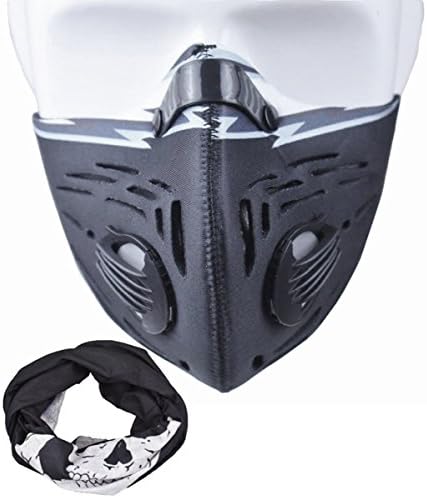 Dustproof Mask Filtration Exhaust Gas Anti Pollen Allergy Fitness Mask, Workout Mask, Running Mask for Running Ski Snowboard Bike Motorcycle (MASK B lhfy)