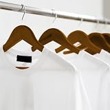 KEPLIN Strong Natural Wood Hangers 30 Pack Walnut 360 Rotatable Hook Notches view 7