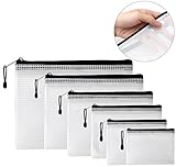 Yoassi 6 Pieces Travel Pouch - Heavy-duty plastic reinforced with threads - Mesh Bag With Zipper Best for Organize Supplies,medication,Cosmetics,important documents,Travel Accessories