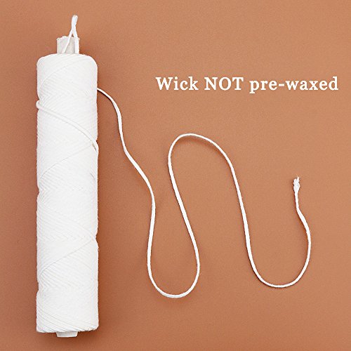 EricX Light #27ply Braided Candle Wick, 200ft Spool & 200 Candle Wick Sustainer Tabs, 100% Cotton Candle Wick for Candle Making - Thumbnail 2