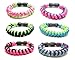 Paracord Bracelet 6 Pieces Pack Party Favors for Teen Boys & Girls | Braided with Parachute Cord | Handmade | Frogsac | USA Seller (Girls - Twisted)