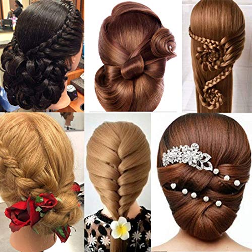 Mannequin Head with Hair, Beauty Star 26 Inch Training Head Hair Mannequin Manikin Head Cosmetology Doll Head Practice Styling Hairdressing Training Braiding Heads + Table Clamp Stand + Braid Sets