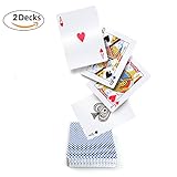 2 Decks Playing Cards, Porkect Regular Size Poker for Majic tool, Playing, Party, Picnic and more(Blue)