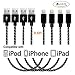 [4-Pack] Lightning Cable 7.3 Inches Short USB Charging Cord for iPhone iPad iPod Touch (2T) by moonship (black)