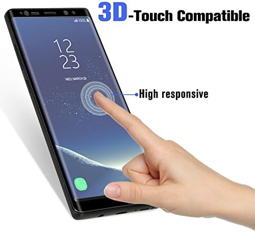 Galaxy Note 8 Tempered Glass Screen Protector, 0.33mm 9H 3D Full Coverage edge to edge fingerprint screen protector for Samsung Galaxy Note 8(Black)