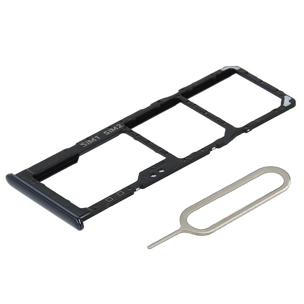 MMOBIEL DUAL SIM Card Slot Tray Holder Replacement Compatible with Samsung Galaxy A30s 2019 - Incl. SIM Pin - Black