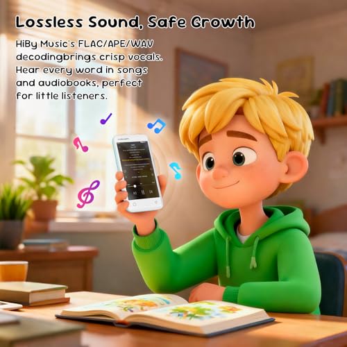 MP3 Player for Kids, Parental Controls, 16GB, Supports Spotify and Audible, Bluetooth and WiFi(Mint Green)