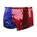 HDE Women's Red and Blue Metallic Sequin Booty Shorts for Harley Misfit Halloween Costume