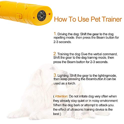 image for 7mohugme LED Ultrasonic Dog Repeller and Trainer Device 3 in 1 Anti Ba