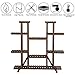 Yaheetech 6 Tier Wood Plant Rack Stand Shelf – Planter Flower Pots Shelves Holder Stand Indoor Outdoor for Multiple Plants Display Carbonized Solid Woodthumb 2