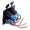 POTO-Car-5-Gang-Waterproof-Car-Auto-Boat-Marine-LED-Rocker-Panel-Switch-Circuit-Breakers-with-Dual-USB-Power-Charger-Adapter-for-RV-Car-Boat