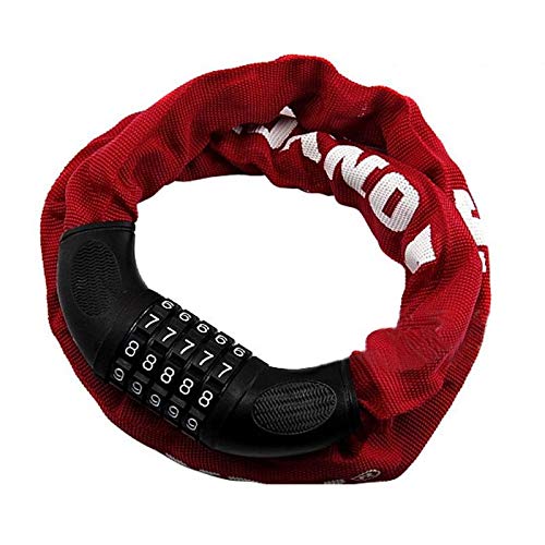 Bike Lock Chain,HugeAuto Anti-Theft Motorbike Bicycle Lock,5 Digit Password Cable Lock,800g ，Red
