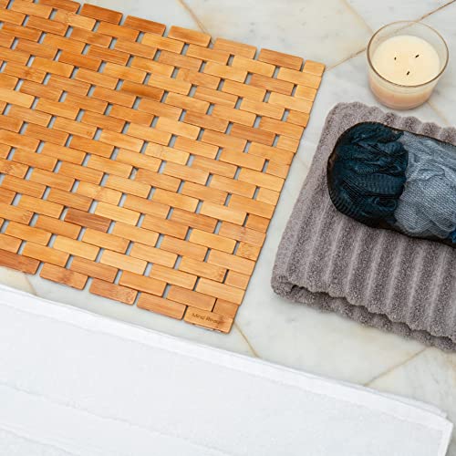 Mind Reader BAMATBRN Luxury Roll Up Shower Bath Mat, AntiSlip Mat