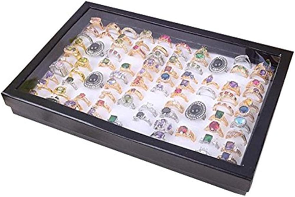 Ouneed Ring Aufbewahrung Ringlade Schmucklade Glas,Ohrringe
