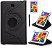 Tab 4 7.0 Case, AiSMei Rotating Case for Samsung Galaxy Tab 4 7.0 SM-T230,SM-T231, SM-T230NU Tablet PC,7-Inch PU Leather Case [Bonus Stylus+Screen Protector] - Black