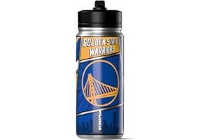 Hydrapeak x NBA Golden State Warriors 20 oz Stainless Steel Water Bottle, Officially Licensed Double Wall Insulated Sports Bottle with Straw Lid, Reusable Leakproof Gift for Kids & Adults