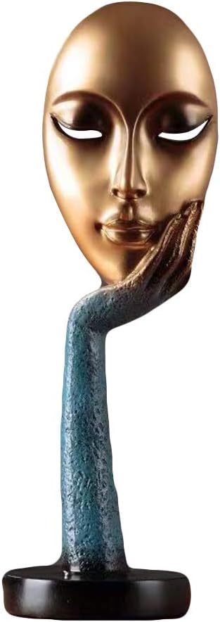 Whiie891203 Home Decoration,Lady Face Meditator Abstract Art Sculpture Office Craft Ornament Home Decoration - Golden