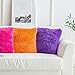 MIULEE Pack of 2 Luxury Faux Fur Throw Pillow Cover Deluxe Winter Decorative Plush Pillow Case Cushion Cover Shell for Sofa Bedroom Car 18 x 18 Inch Purple
