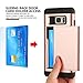 Galaxy S7 Edge Case, CaseTop [Easy 2 Card Access] Sliding Back Door Card Holder Wallet Case - Hybrid TPU PC Cover - for Samsung Galaxy S7 Edge, Rose Gold