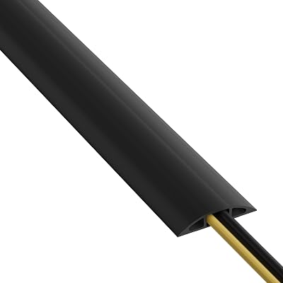 D-Line CC-1 Cable Protector Floor Cord Channel 1.8m Black 17x9mm Cavity