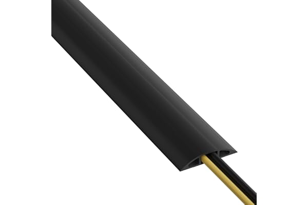 D-Line 6ft Floor Cord Cover, Cable Protector, Hide Extension Cords, Protect Cords, Prevent Cable Trips, Heavy Duty Cord Hider