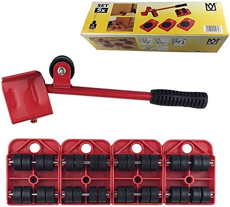 Moves Furniture Tool KangTeer Moves Furniture Lifter and 4 Furniture Moving Dolly Wheel(Red)