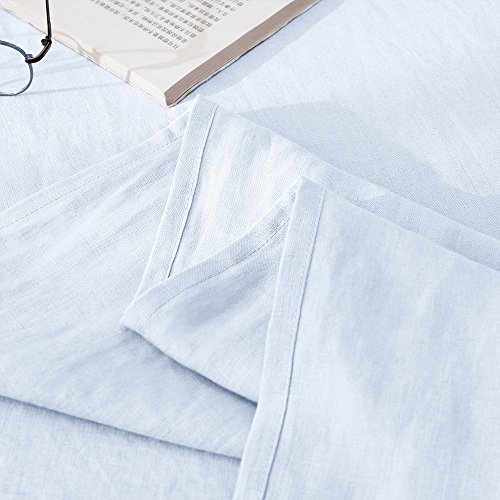 Lausonhouse 100% Pure French Linen Sheet Set,Luxurious Linen Bedding Set,Deep Pocket,4 Pieces - King - Thumbnail 4