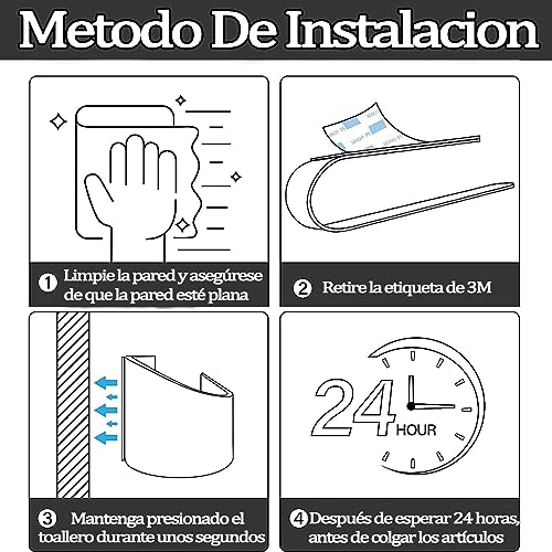 Toallero para Cocina/Toalleros de Baño de Pared, Toallero para Baño manos, Toalleros sin Taladrar, Toallero Adhesivo, Accesorios para Baño, Adecuado para Baños y Cocinas y Papel de Baño（Plateado）