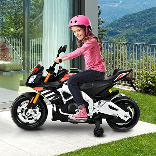 HONEY JOY Kids Motorcycle, 12V Aprilia Licensed Battery Powered