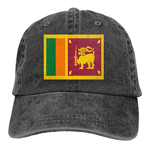 Sri Lanka Flag Denim Hat Adjustable Plain Cap Baseball Caps