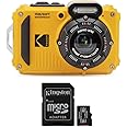 Kodak PIXPRO WPZ2 Rugged Waterproof 16MP Digital Camera with 4X Optical Zoom and Kodak 32GB microSDHC Card with Adapter Bundle (2 Items) Yellow