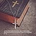 SNZM Rose Cross Necklace for Women Silver Flower Pendant Necklace in White/Rose Gold Plated Valentine Days Gift Birthday Jewelry Gifts for Mom Wife Grandma 18-20 inches