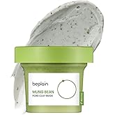 beplain Mung Bean Pore Clay mask (4.05 fl oz /120ml) | Fragrance-Free | Wash Off Mask for Blackhead & Whitehead Care | Quick 3 Minute to Gently Cleanse, Exfoliate and Tighten Pores | Korean Skincare