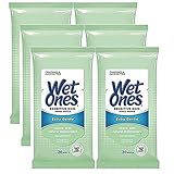 Wet Ones Sensitive Skin Hands & Face Wipes, 20 Count Travel Pack (Pack of 6)