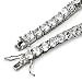 JINAO 1 Row AAA Gold Silver All Iced Out Tennis Bling Lab Simulated Diamond Bracelet （6mm Silver 8