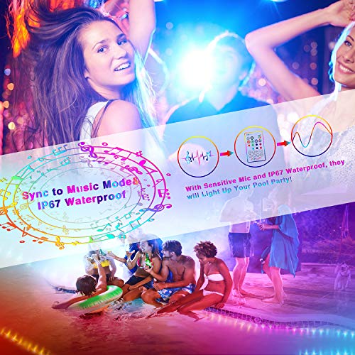 Led Strip Lights Bluetooth,32.8ft Color Changing Strip Lights 5050 SMD RGB LED Tape Light IP67 Waterproof for Party Bar Car Home Kid’Room DIY Decoration