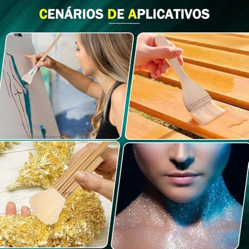 Kit 15 Pincel Pintura em Ceramica, Conjunto de 15 Pincéis de Pintura, Mistura de Pelos de Cabra para Cerâmica, Pincel Aquarela, Pincéis Esmaltados para Cerâmica, Kit Pincel para Ceramica Fria